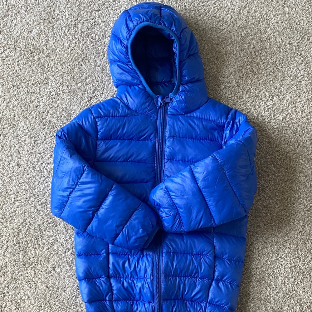 NWOT Vibrant Blue Puffer Jacket with Hood